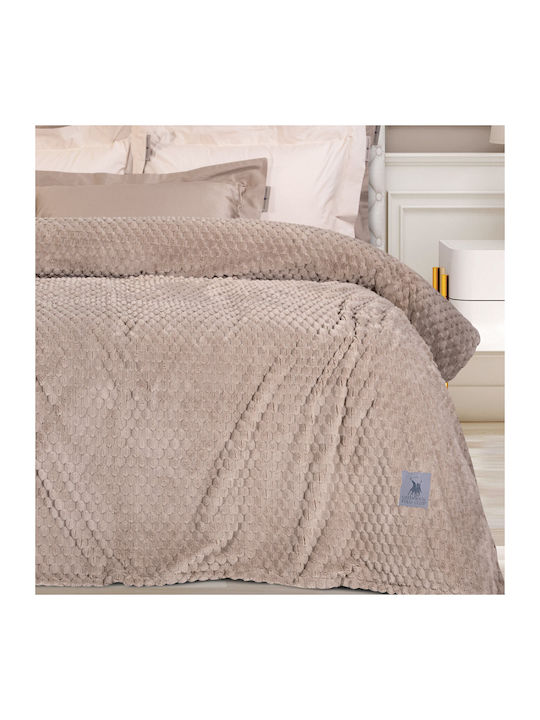 Greenwich Polo Club Blanket Fleece Single 160x220cm. Taupe