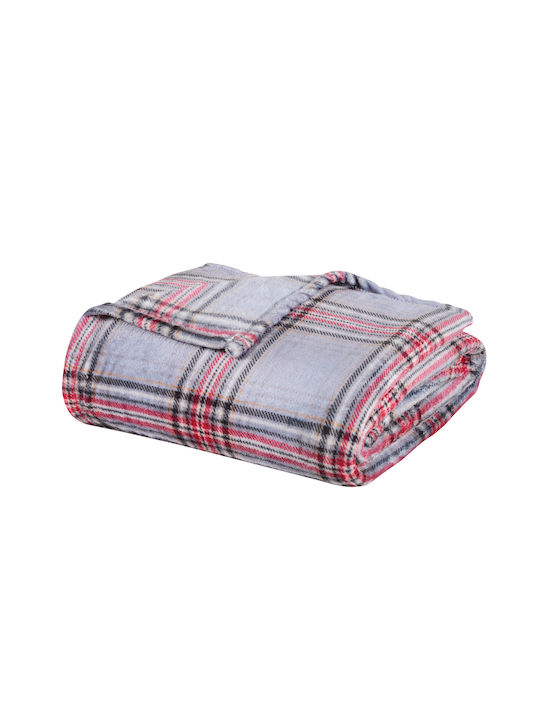 Das Home 1362 Blanket Fleece Sofa 130x170cm. Grey, Red