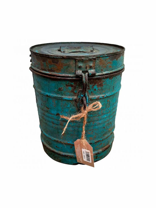 Decorative Container Alexandra House Living Blue Iron Craft Style 23 X 28 X 23 Cm