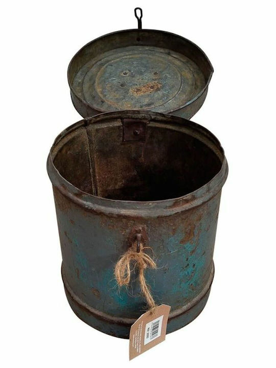 Decorative Container Alexandra House Living Blue Iron Craft Style 24 X 24 X 24 Cm