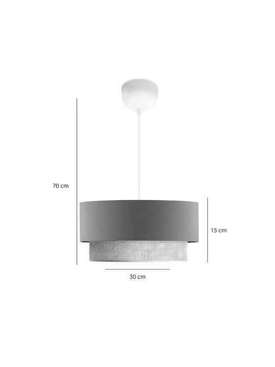 Pakketo Sombre Pendant Light Gray with Socket E27 30cm