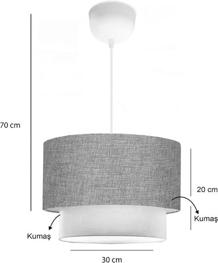 Pakketo Fersa Grey Pendant Ceiling Light LED with Warm White Light 30x20x20cm