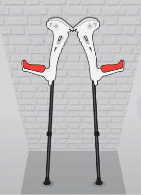 FDI Forearm Crutches FDI Forearm Crutches Achselkrücken Weiß 86064