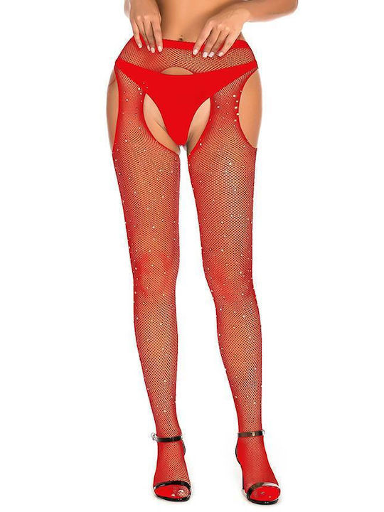Kinksters Секси Чорапогащник Червен