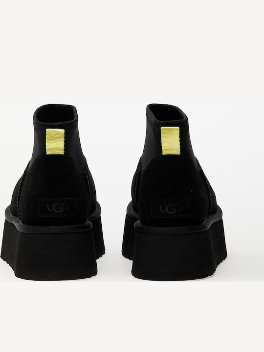 Classic Mini Dipper Suede Ghete Dama Negre