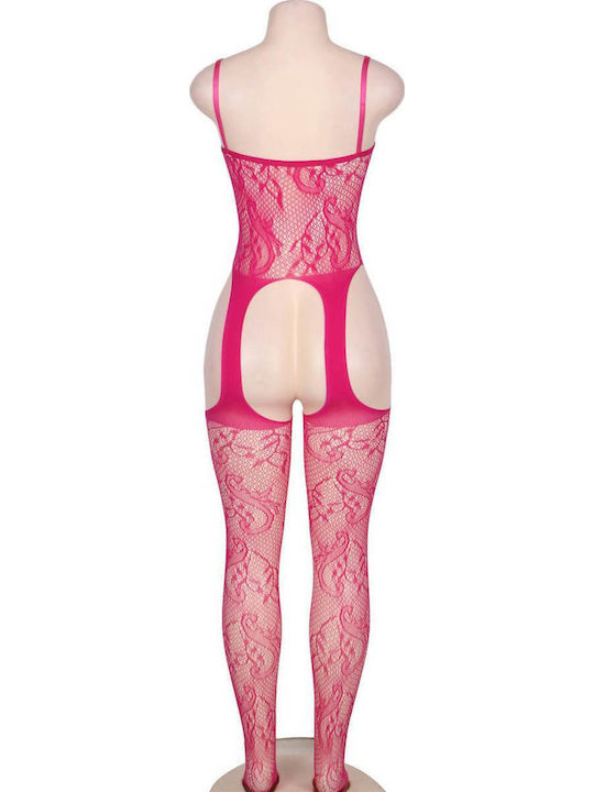 Kinksters Sexy Bodystockings Gittermuster mit Offenem Schritt Rosa
