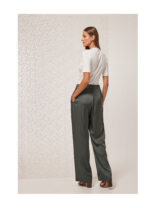 Enzzo Women's Fabric Trousers khaki