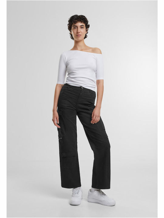 Urban Classics Women's Cotton Trousers in Loose Fit Black