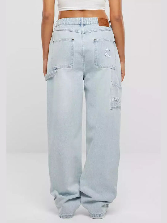 Karl Kani Women's Jean Trousers in Relaxed Fit Light Blue