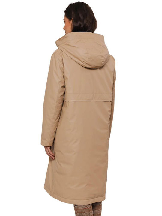 Women's Long Lifestyle Jacket for Winter Sand