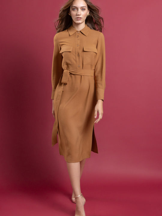 Desiree Midi Shirt Dress Dress Taba