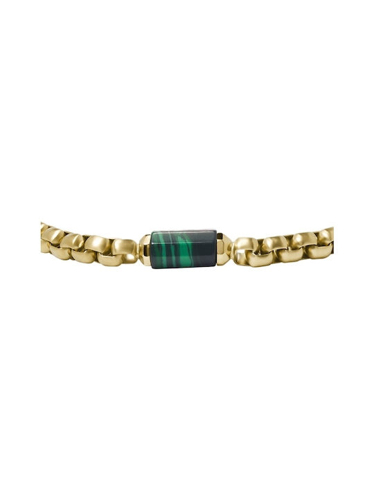 Brățară pentru bărbați Fossil Steel Malachite Jf04571710