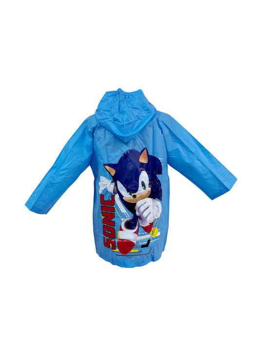 Disney Waterproof Kids Casual Jacket Long with Hood Blue Sonic