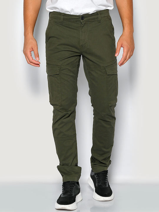 Camaro Men's Trousers Cargo in Regular Fit Dark Oil