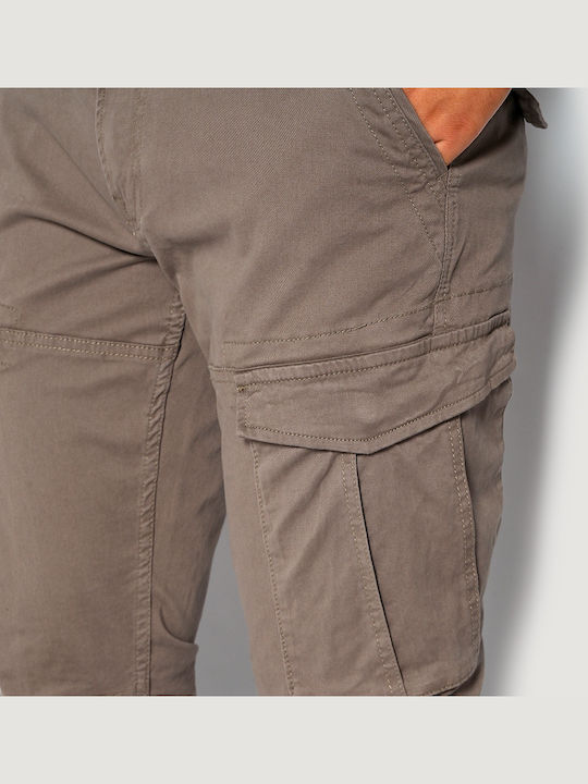 Herrenhose Cargo Elastisch Reguläre Passform Grau