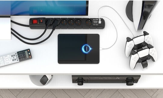 Acar Steckdosenleiste 6 Positionen mit USB-A, USB-C und Kabel 3m