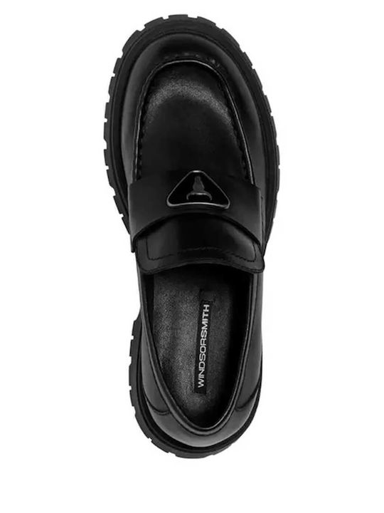 Throne Leder Damen Mokassins in Schwarz Farbe
