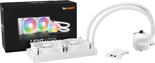 Be Quiet Light Loop Water Cooling AIO CPU With 2 Fans 120mm And ARGB Lighting White