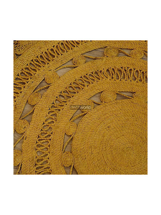 Summer Jute Round Rug Zira 006 Ochre 150 x 150 Round