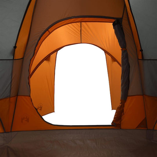 vidaXL Camping Tent Tunnel Orange for 6 People 375x225x176cm
