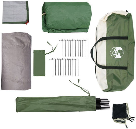vidaXL Campingzelt Grün für 1 Person 256x136x225cm