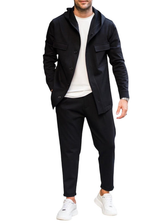 Vittorio Artist Herrenhemd Overshirt Langärmelig Black