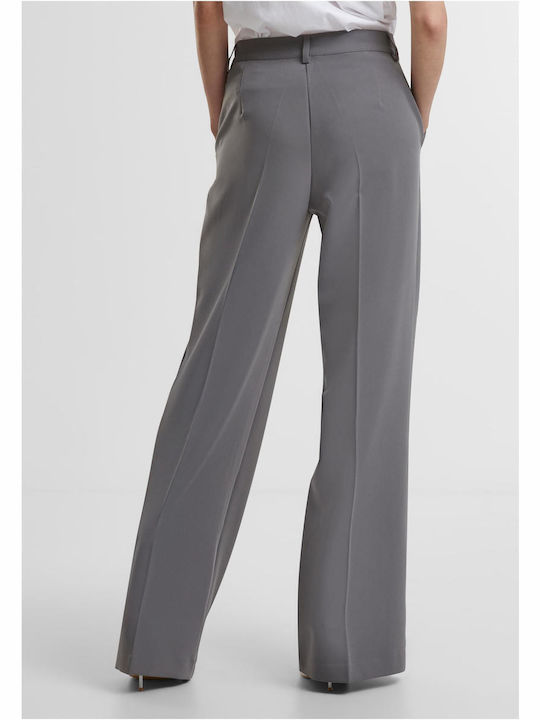 Urban Classics Damen Stoff Palazzo-Hose Cloudgrey