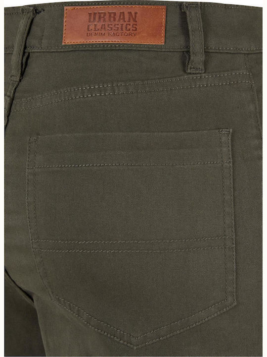 Damen Stoff Hose in Lockere Passform Blackolive