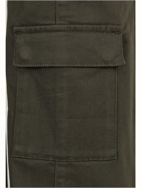 Damen Stoff Hose in Lockere Passform Blackolive