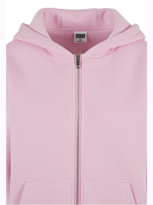 Women's Sweatshirt Jacket Hooded Soft Pink