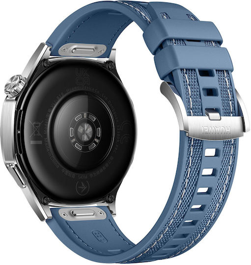 Huawei Watch GT 5 Stainless Steel 46mm Αδιάβροχο με Παλμογράφο (Μπλε)
