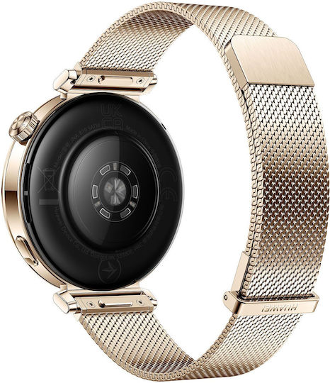 Huawei Watch GT 5 41mm Αδιάβροχο με Παλμογράφο (Gold Milanese Strap)