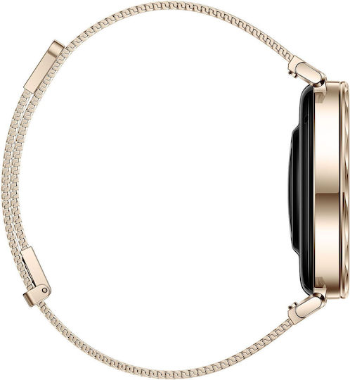 Huawei Watch GT 5 41mm Αδιάβροχο με Παλμογράφο (Gold Milanese Strap)