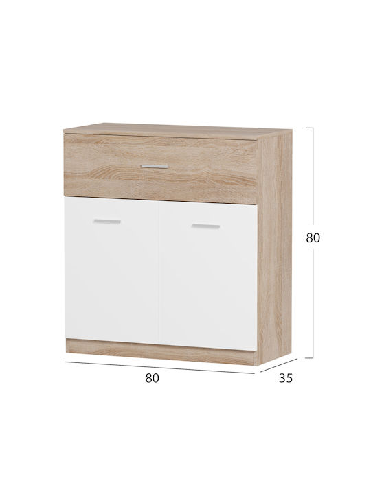 Dionne Eingangsmöbel mit Garderobe & Schuhschrank Sonoma White 80x80x25cm
