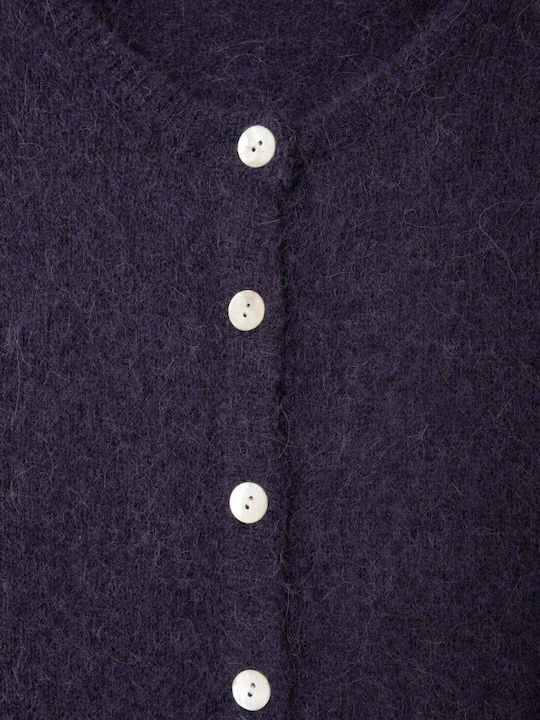 American Vintage Short Women's Knitted Cardigan with Buttons Abyss Black