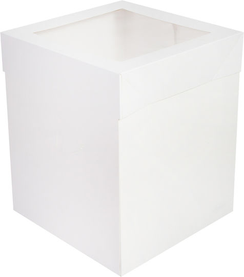 Quadratische weiße Papierkuchenbox mit Fenster 1 Stück Nr. 35