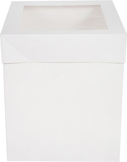 Quadratische weiße Papierkuchenbox mit Fenster 1 Stück Nr. 35