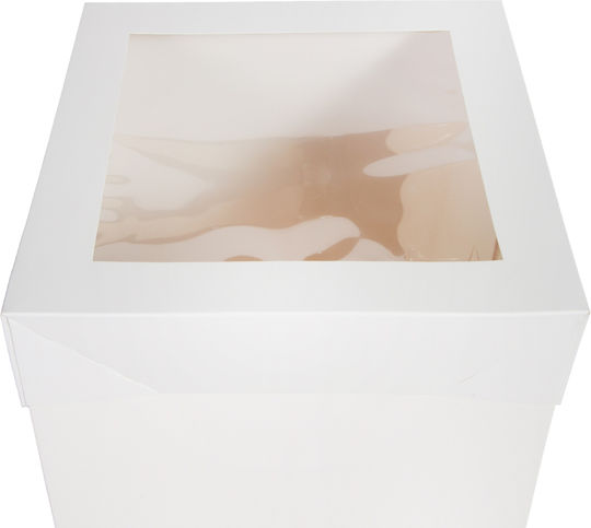 Quadratische weiße Papierkuchenbox mit Fenster 1 Stück Nr. 35