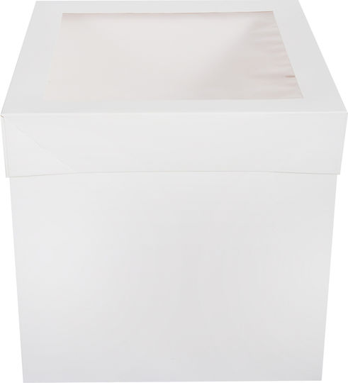 Quadratische weiße Papierkuchenbox mit Fenster 1 Stück Nr. 35