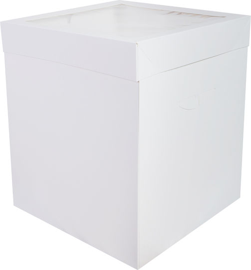 Quadratische weiße Papierkuchenbox mit Fenster 1 Stück Nr. 35