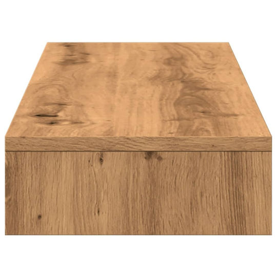 vidaXL Tabletop Suport pentru 2 Monitoare Stejar Artizanal 100x27x10 cm din Lemn Prelucrat Maro (854660)