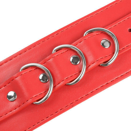 Naughty Toys Leather Χειροπέδες σε Κόκκινο Χρώμα