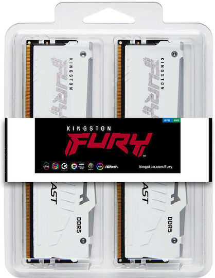 Kingston FURY Beast RGB DDR5 32GB RAM με 2x16GB Modules και Ταχύτητα 6000 για Desktop