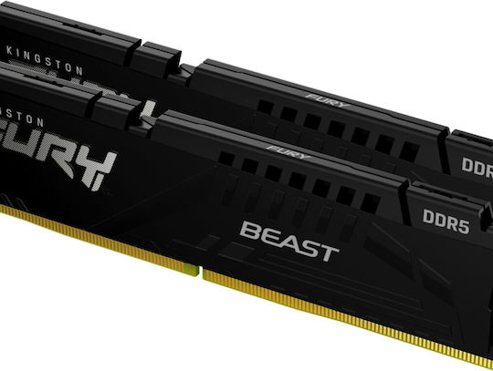 Kingston Fury Beast DDR5 64GB RAM με 2x32GB Modules και Ταχύτητα 6400 για Desktop