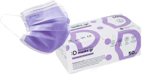 masks.gr 3ply Typ Iir Schutzmaske Nicht Wiederverwendbar Chirurgische Rosa 50 Stück