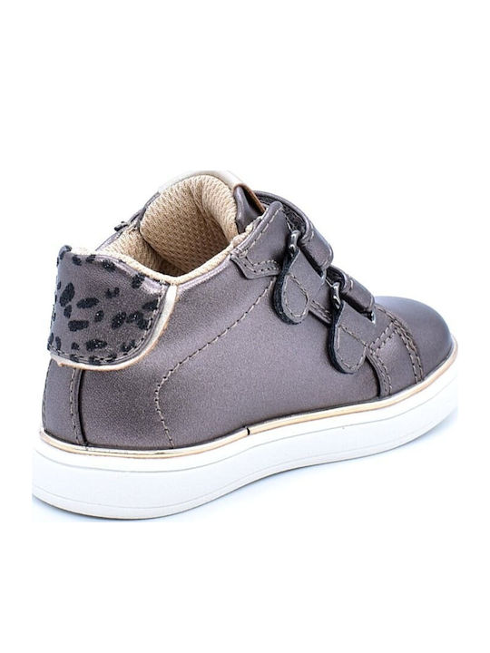 Kinder Sneakers Hoch Anatomisch mit Klettverschluss Silber