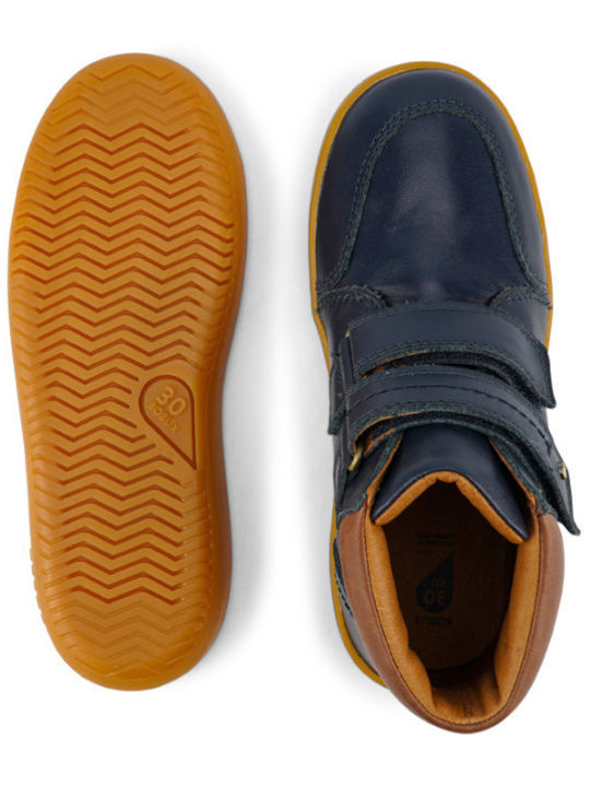 Kid+ Timber Ανατομικά Δερμάτινα Παιδικά Μποτάκια Navy Μπλε