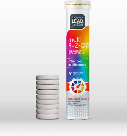 Pharmalead Multi A-Z & Q10 Πολυβιταμίνη για Ενέργεια Mango Passion Fruit 20 αναβράζοντα δισκία