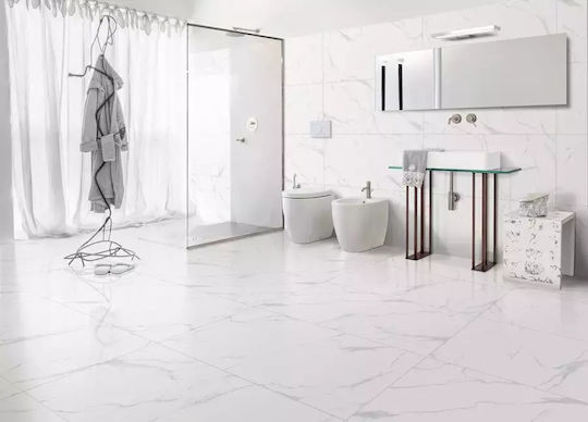 Karag Polo Carrara Placă Interior Porțelanat Lucios 120x60cm Alb