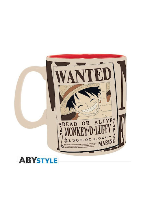 Abysse One Piece Luffy Wanted Heat Change Mug Red 460ml ABYMUGA452